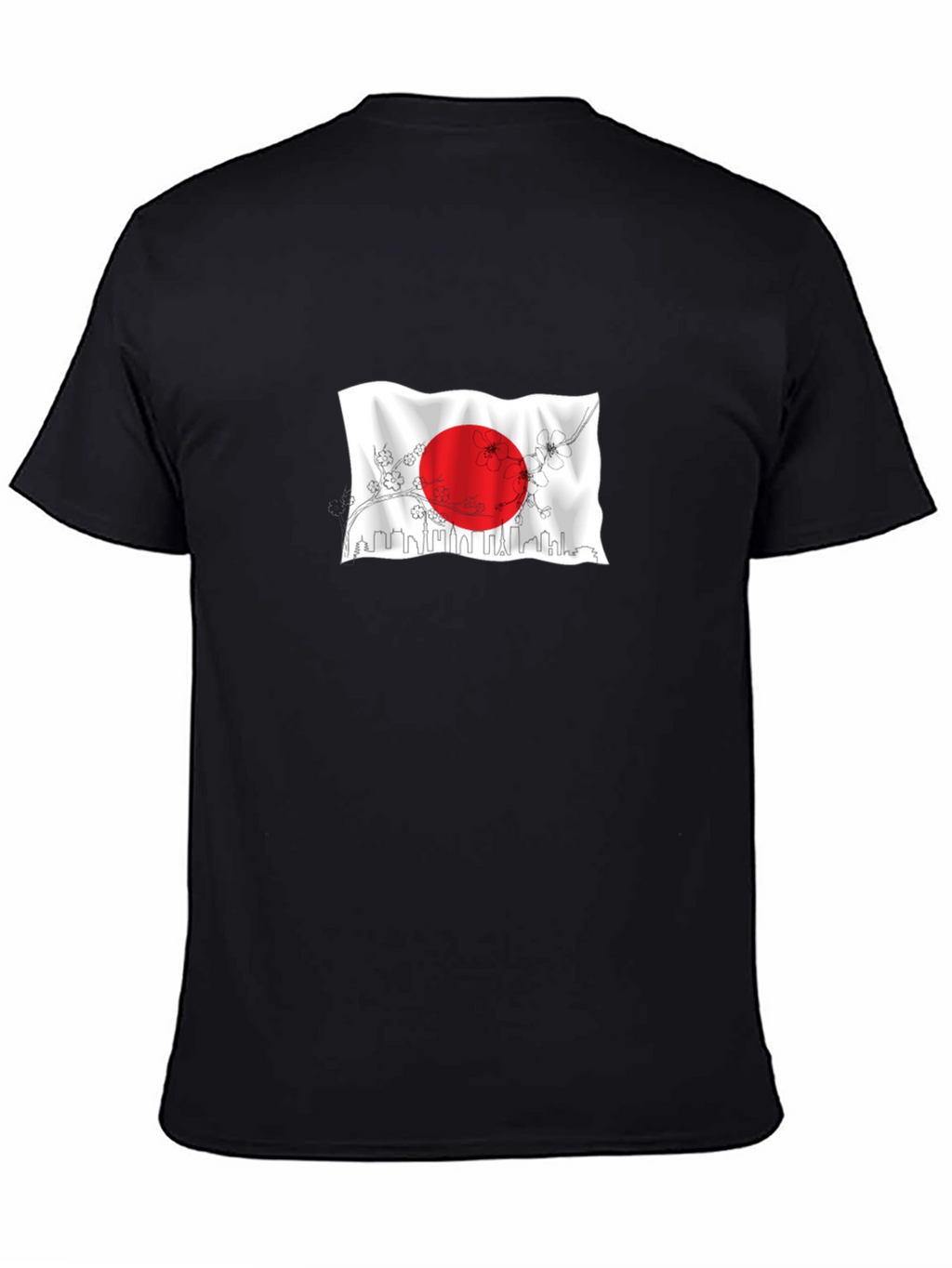 Japanese Flag Graphic Black T-Shirt