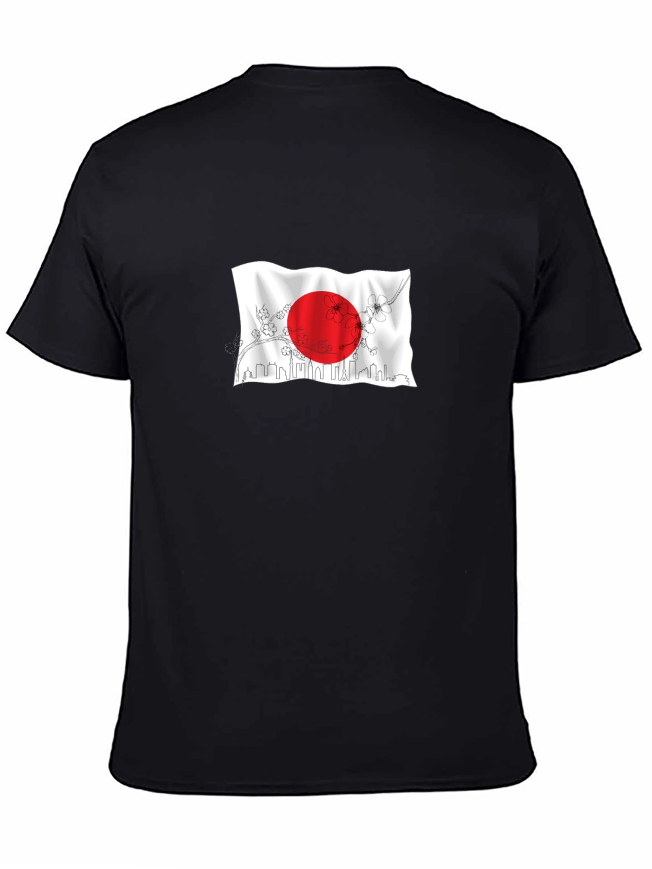 Japanese Flag Graphic Black T-Shirt
