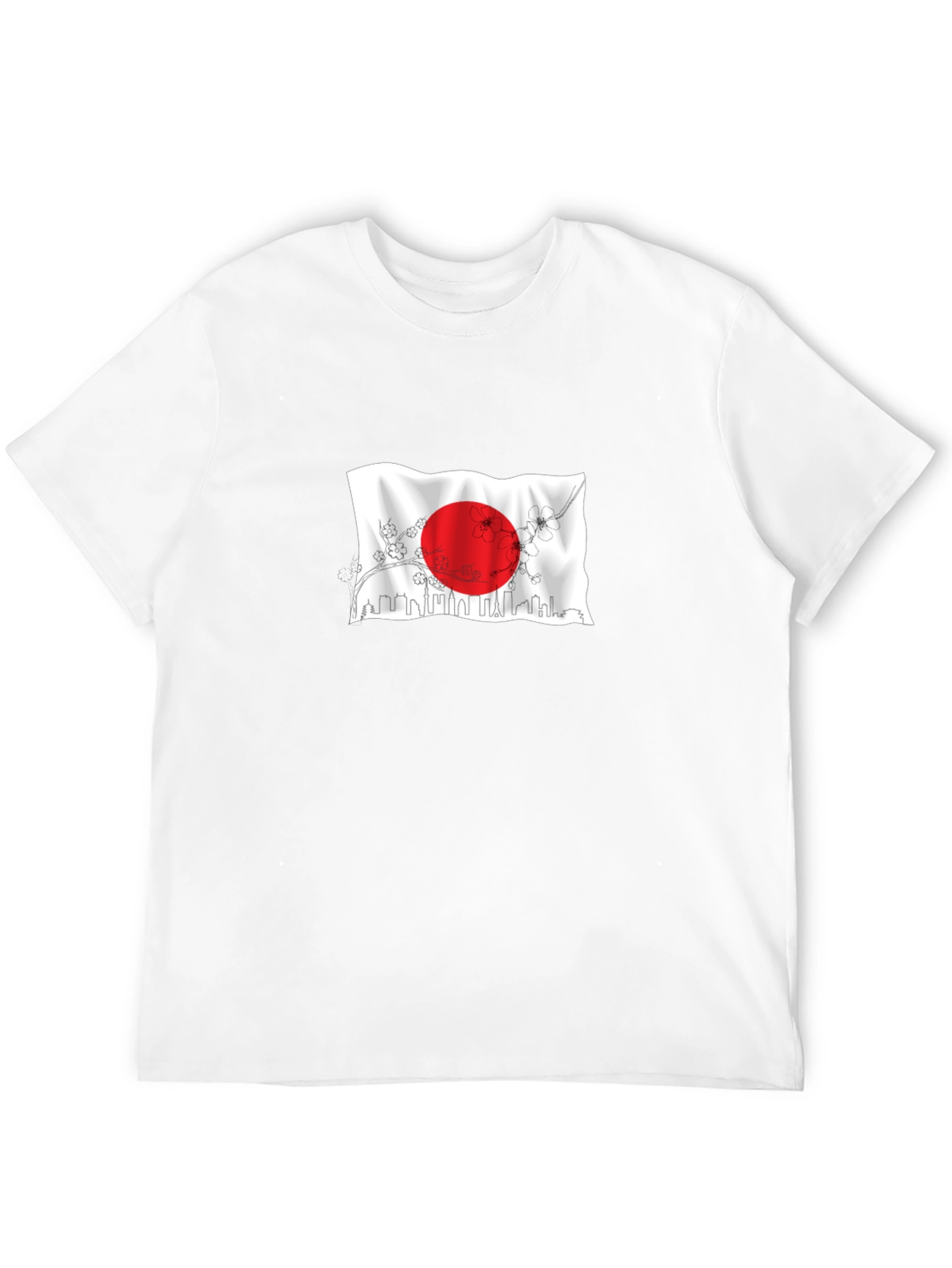 Japanese Flag Graphic Black T-Shirt
