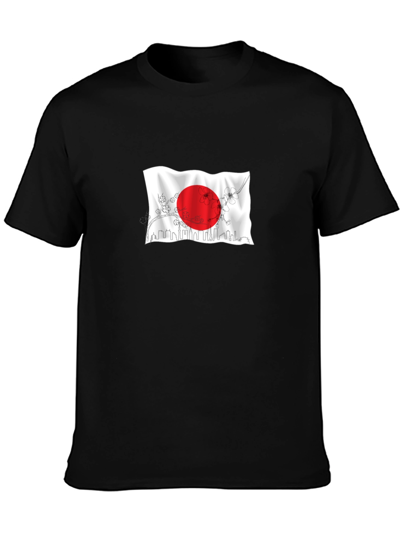 Japanese Flag Graphic Black T-Shirt