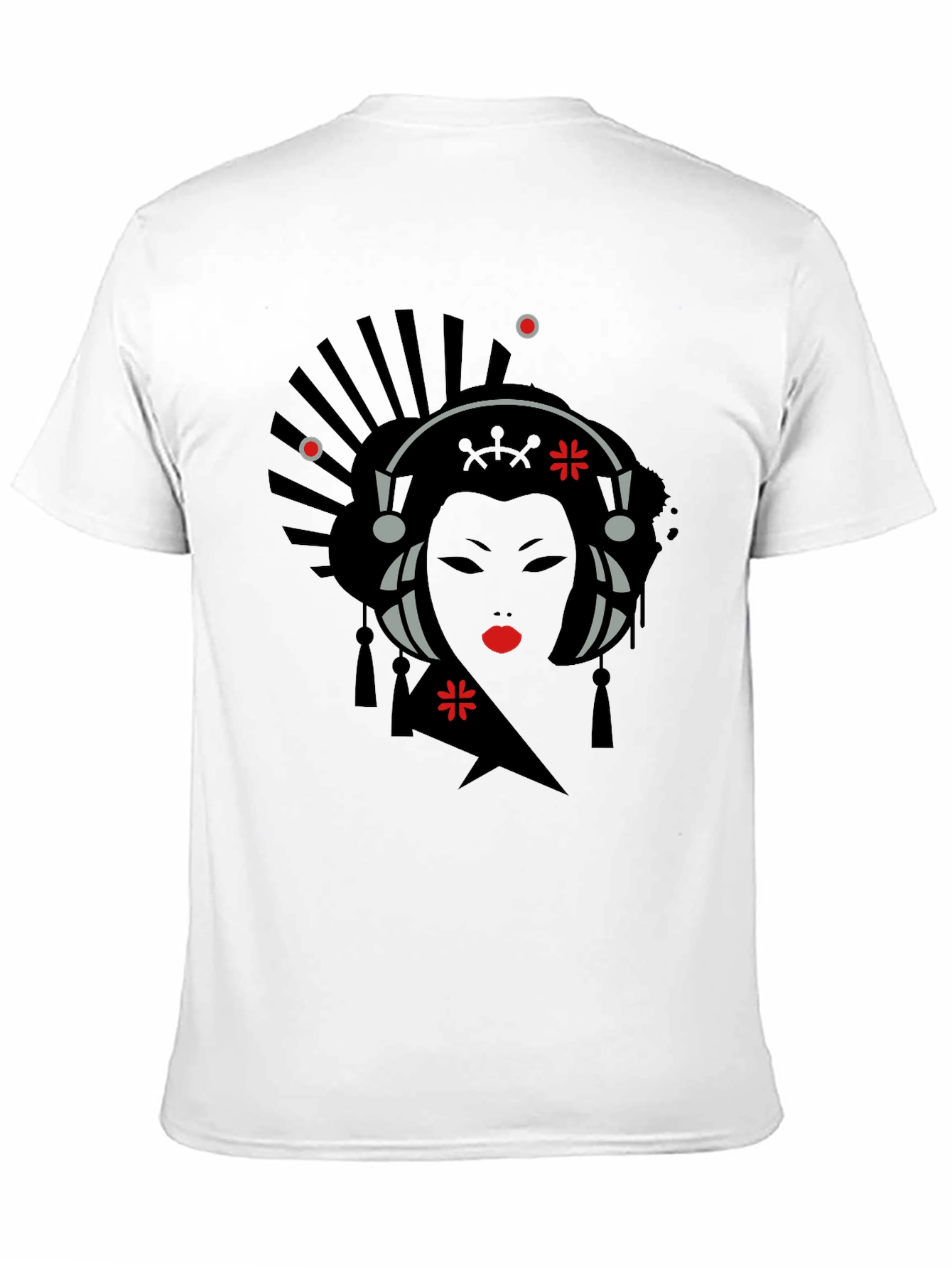 Geisha Graphic Print Black T-Shirt