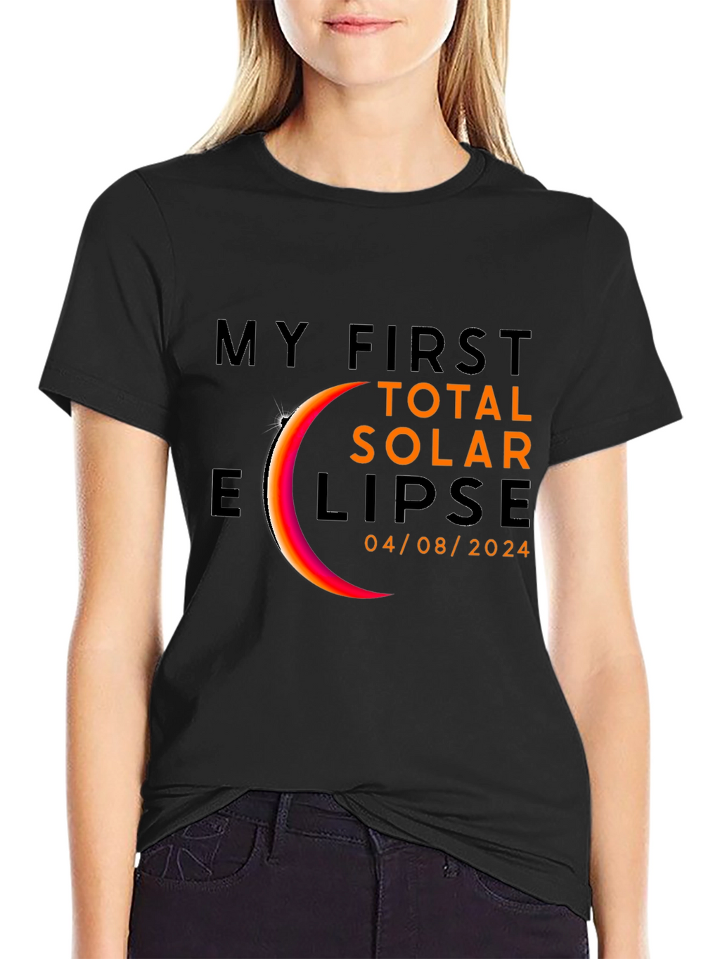 My First Total Solar Eclipse 2024 Black T-Shirt