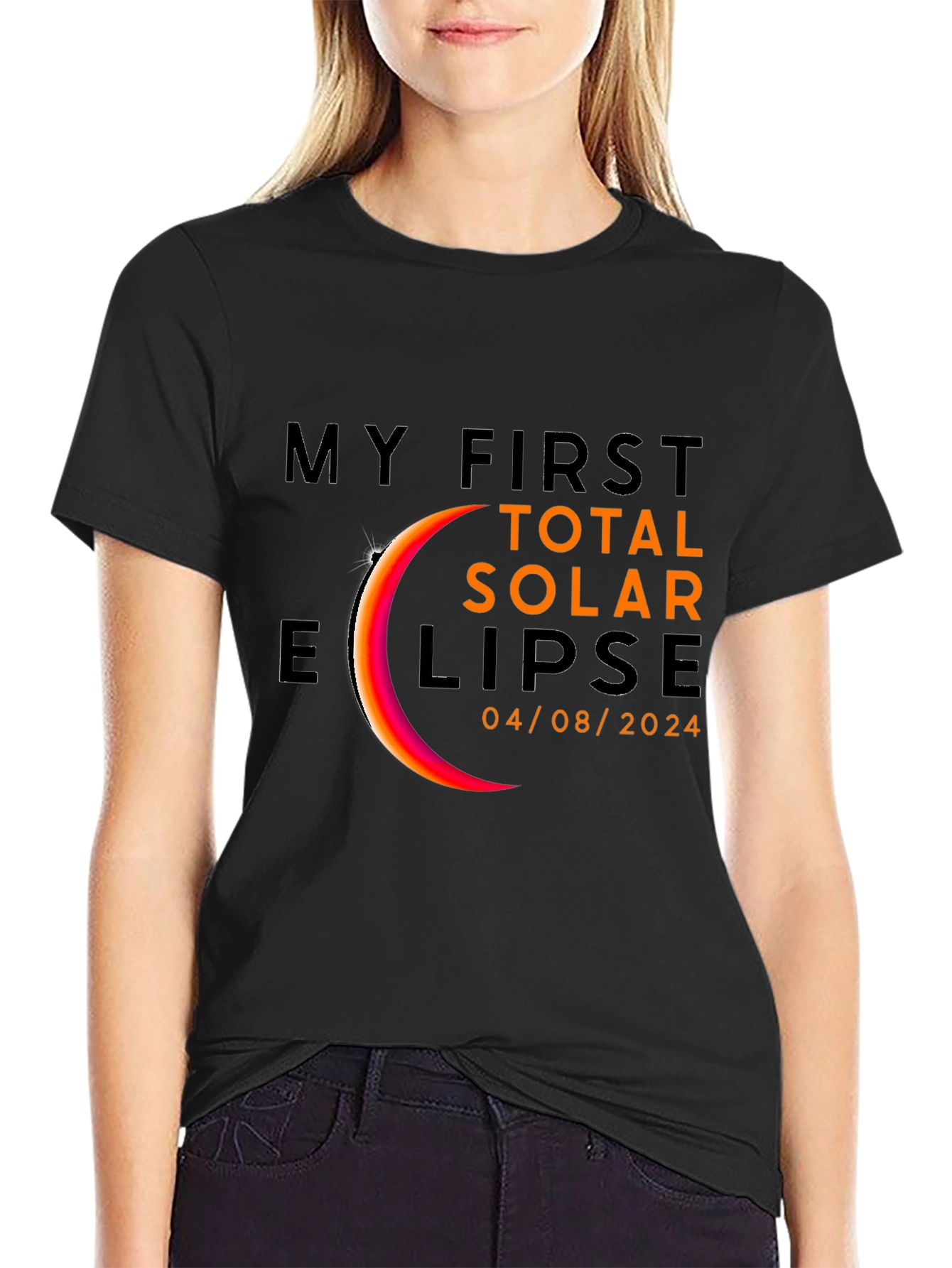 My First Total Solar Eclipse 2024 Black T-Shirt