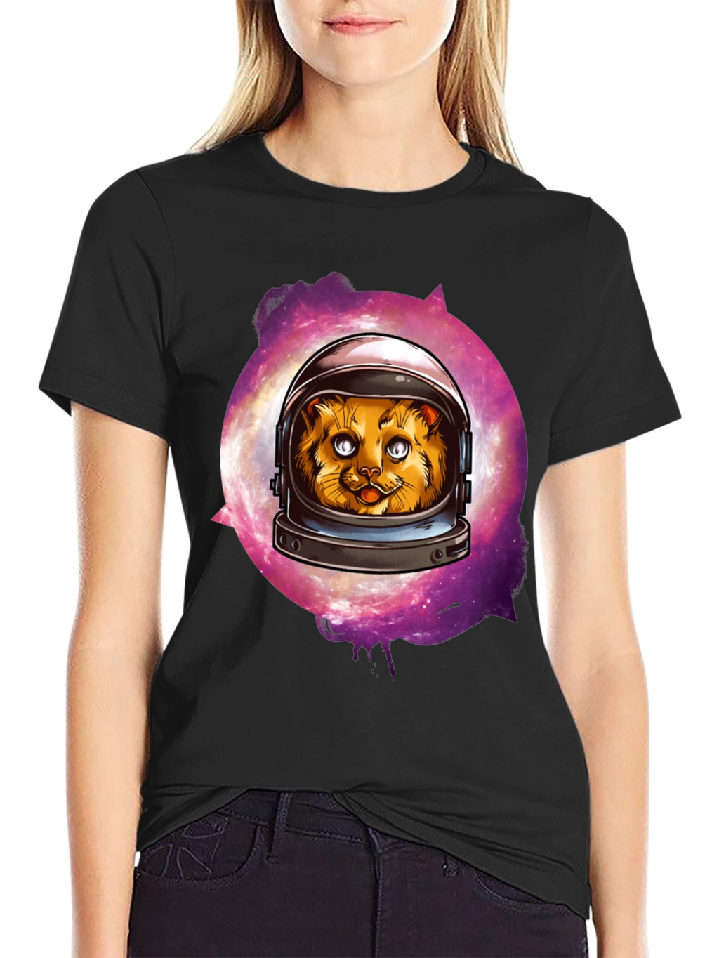 Astronaut Cat Graphic T-Shirt - Galaxy Space Kitten Tee