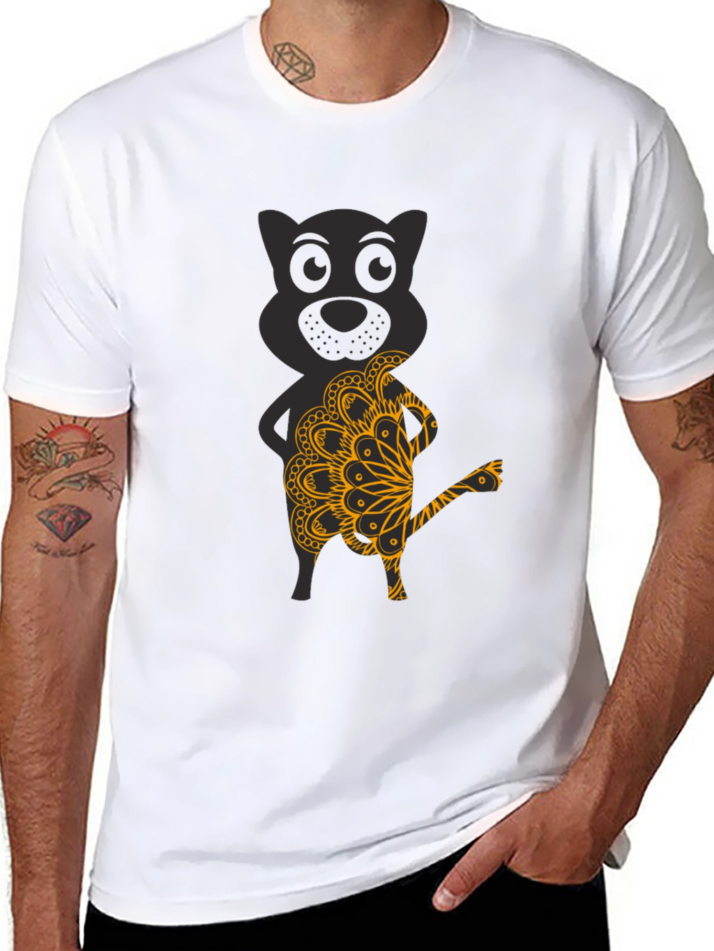 Unique Graphic Tee - Animal Mandala Design