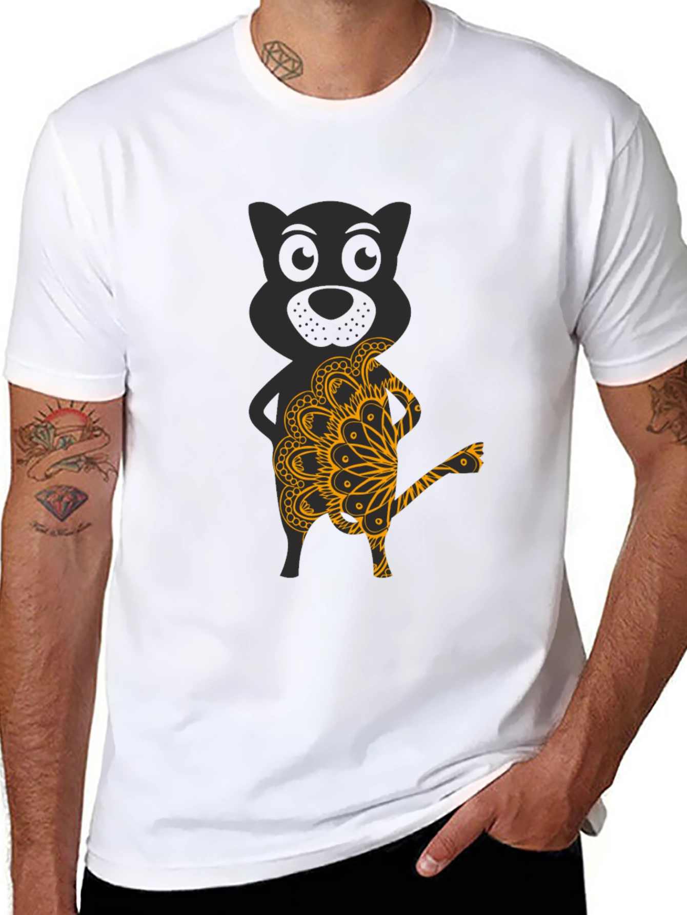 Unique Graphic Tee - Animal Mandala Design