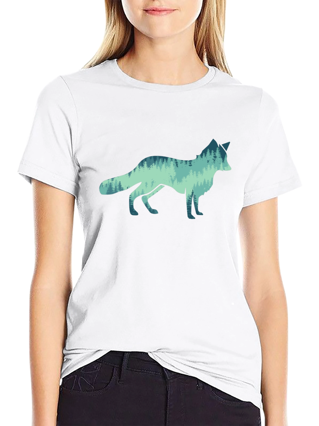 Nature Wolf Graphic Tee - Mens Black T-Shirt