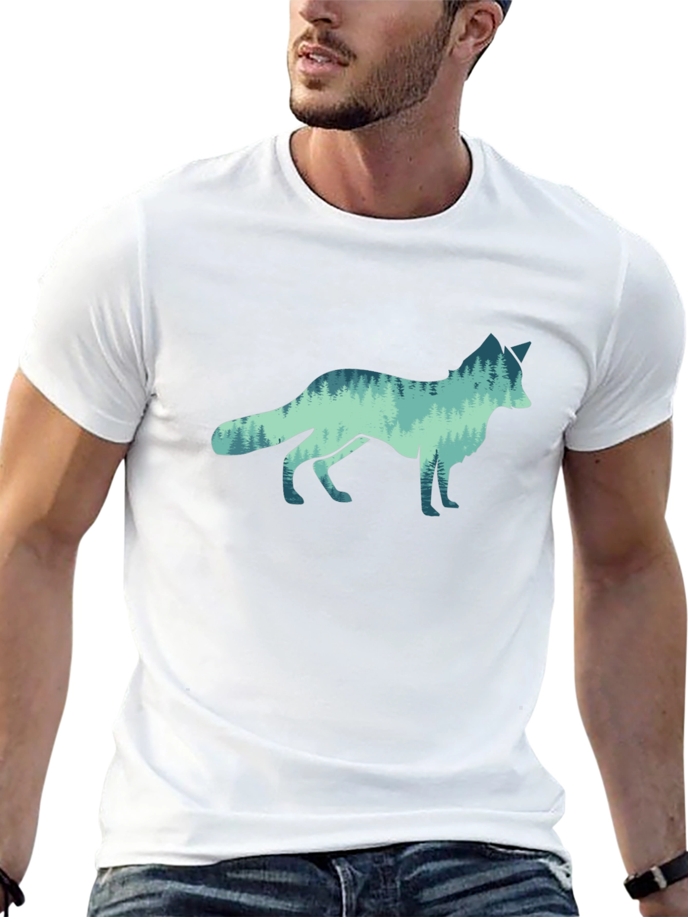 Nature Wolf Graphic Tee - Mens Black T-Shirt