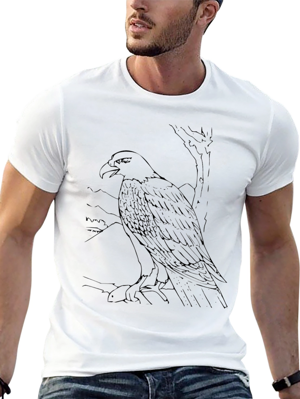 Black Eagle Graphic Tee - Mens Casual Shirt