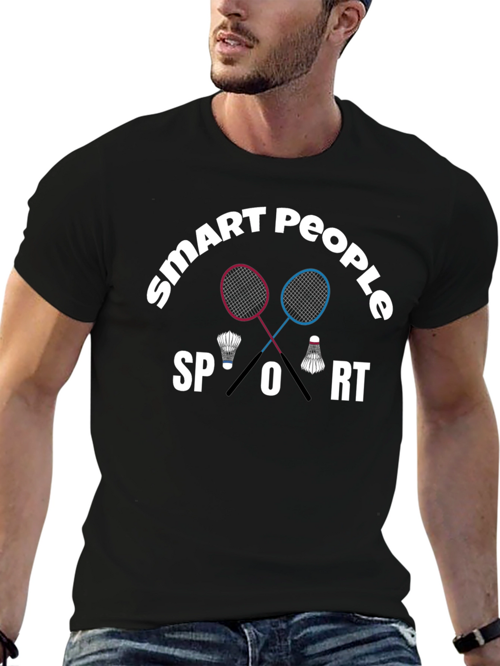 Smart People Sport T-Shirt Badminton Graphic Tee