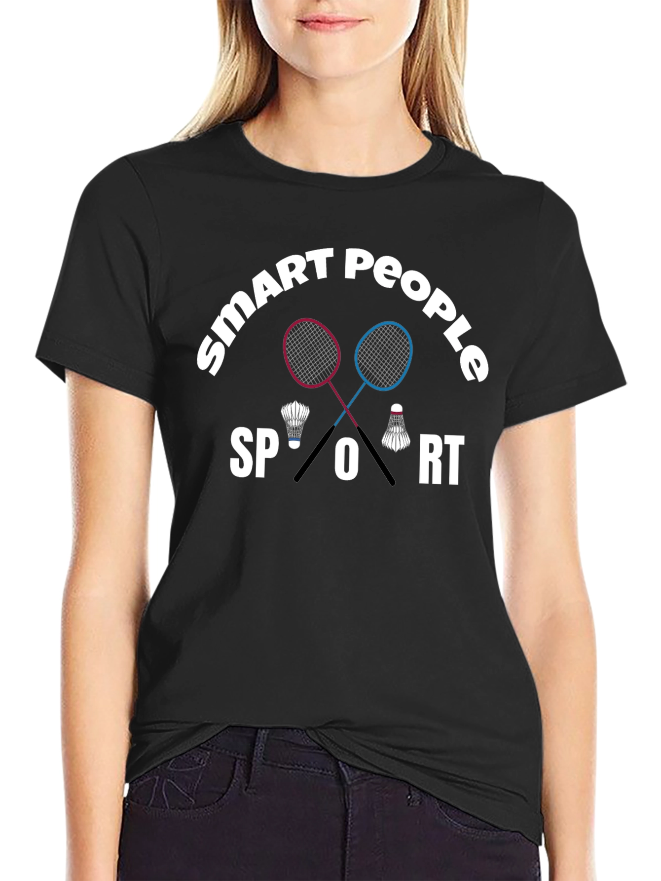 Smart People Sport T-Shirt Badminton Graphic Tee
