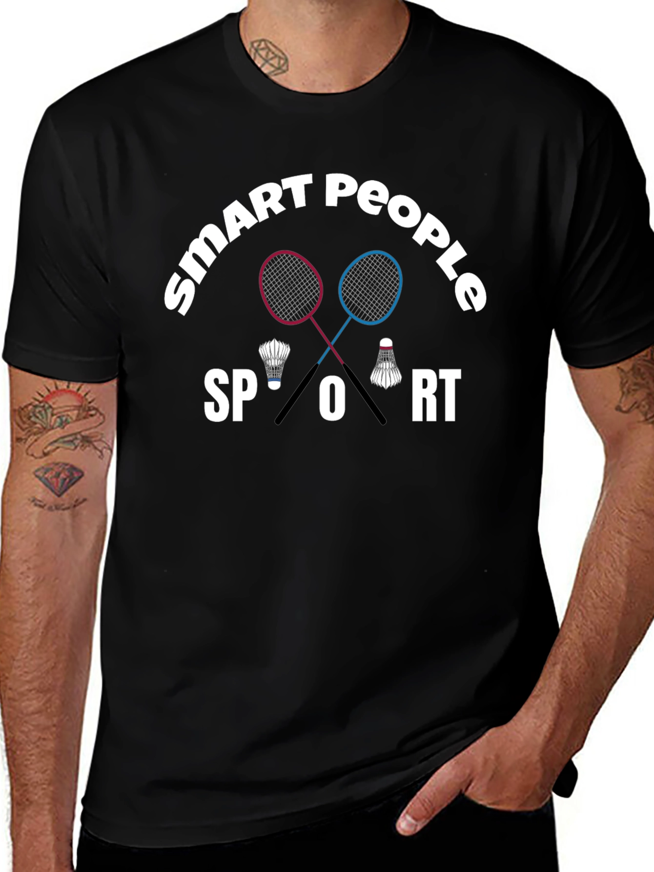 Smart People Sport T-Shirt Badminton Graphic Tee