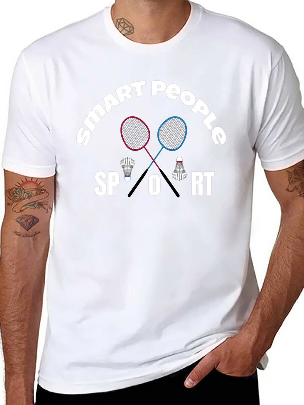 Smart People Sport T-Shirt Badminton Graphic Tee