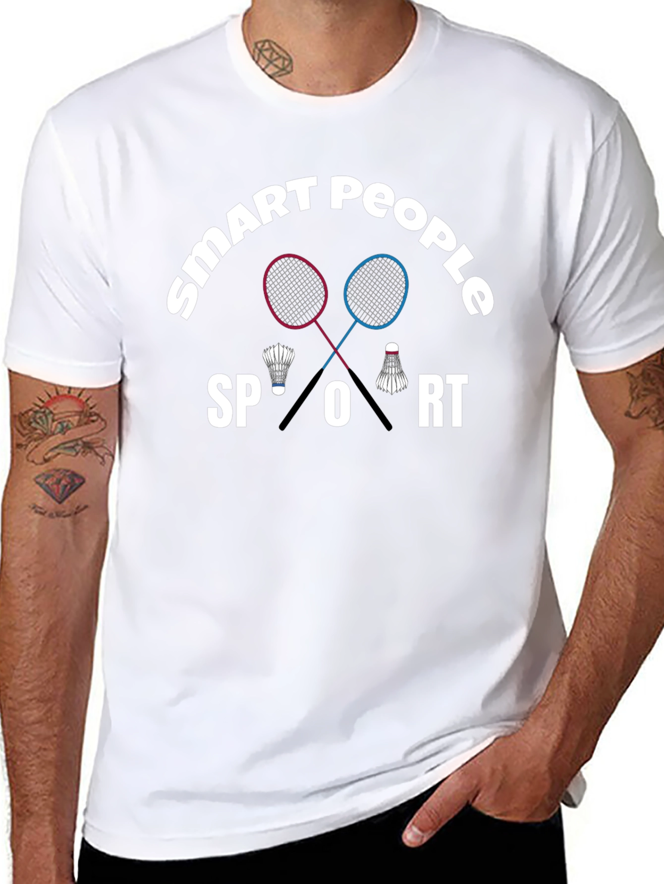 Smart People Sport T-Shirt Badminton Graphic Tee