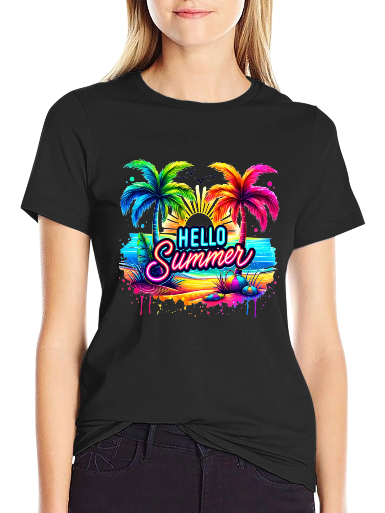 Hello Summer Beach Graphic Tee