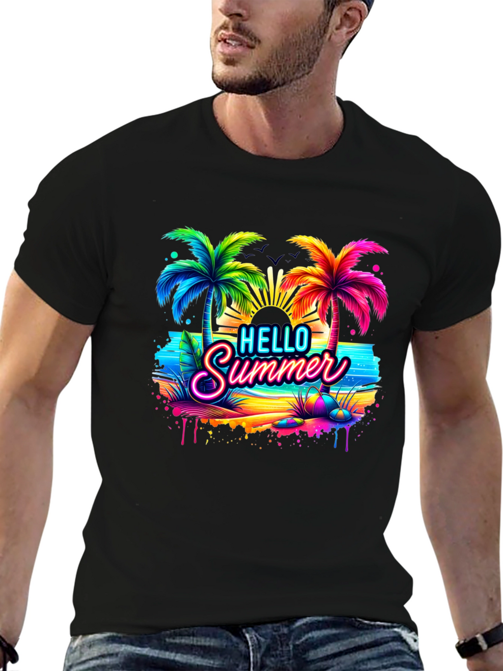 Hello Summer Beach Graphic Tee