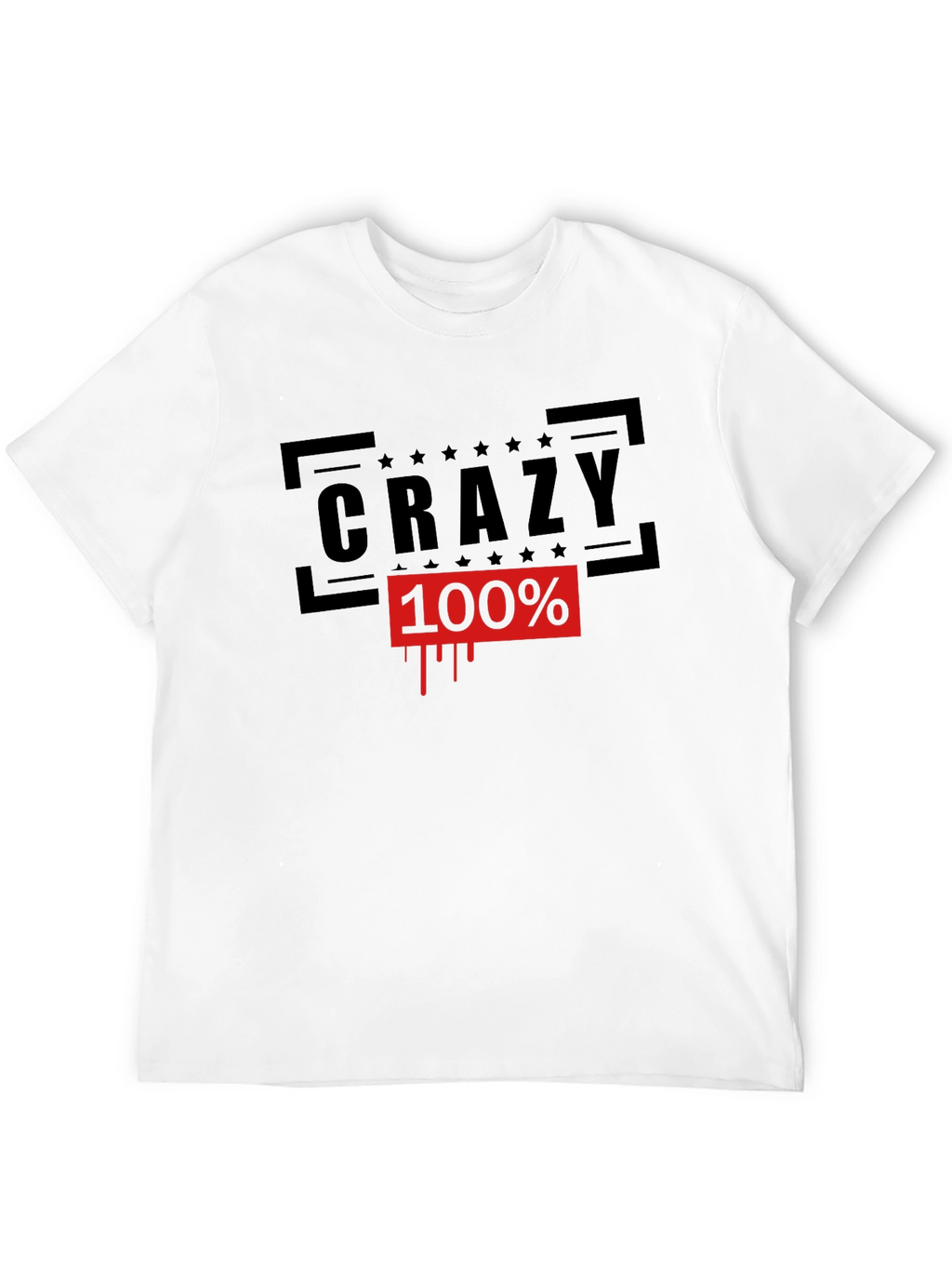Crazy 100% Graphic Tee - Black Cotton T-Shirt