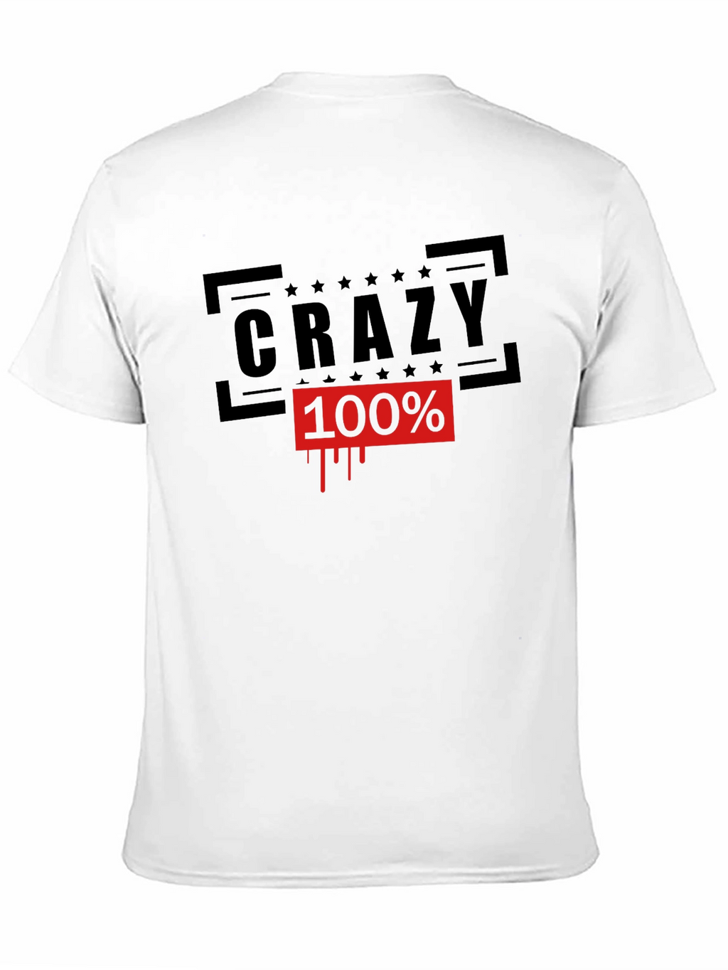 Crazy 100% Graphic Tee - Black Cotton T-Shirt