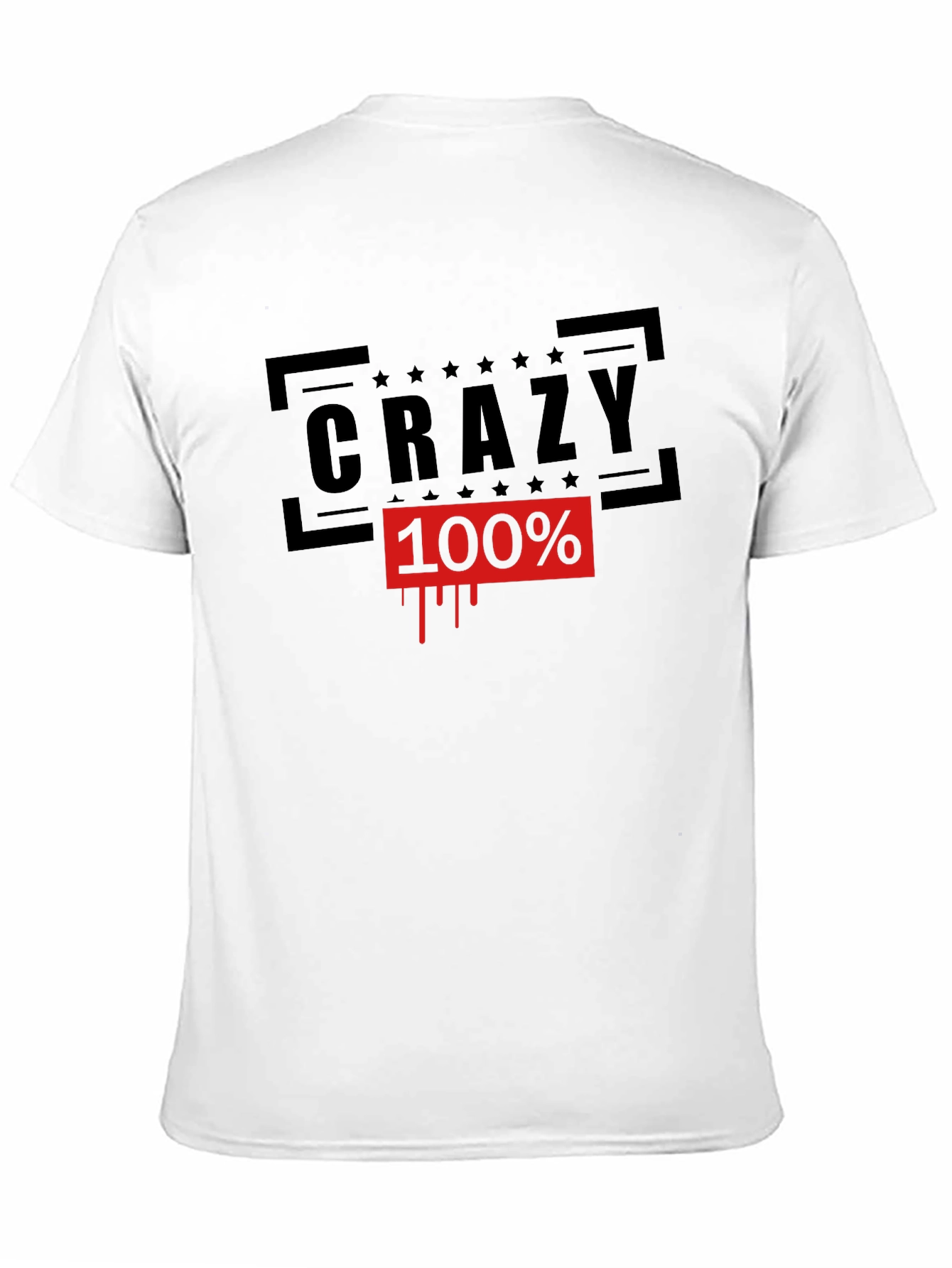 Crazy 100% Graphic Tee - Black Cotton T-Shirt