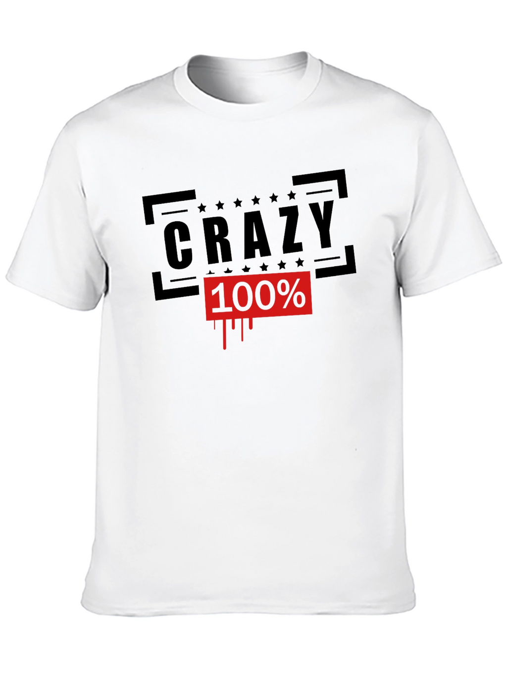 Crazy 100% Graphic Tee - Black Cotton T-Shirt