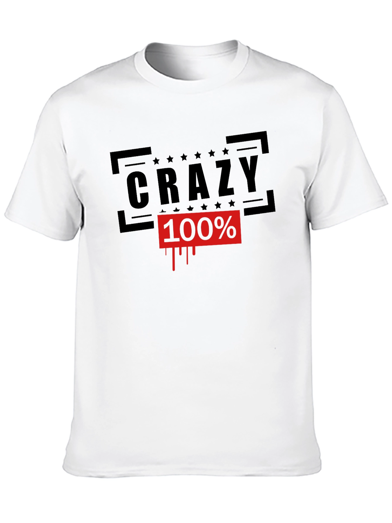 Crazy 100% Graphic Tee - Black Cotton T-Shirt