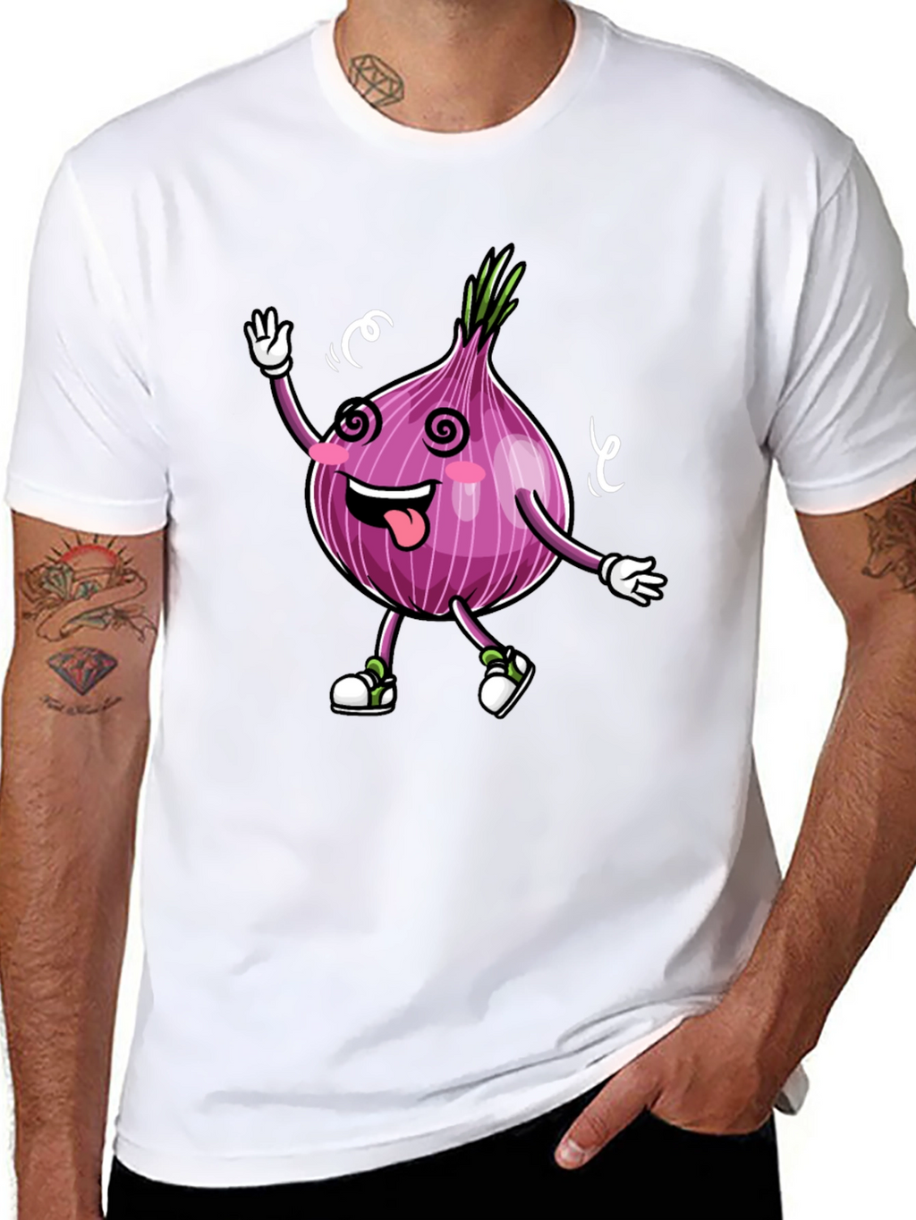 Cartoon Onion Graphic Tee - Black