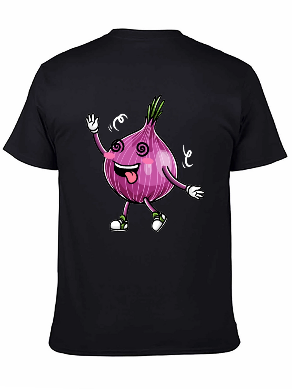 Cartoon Onion Graphic Tee - Black