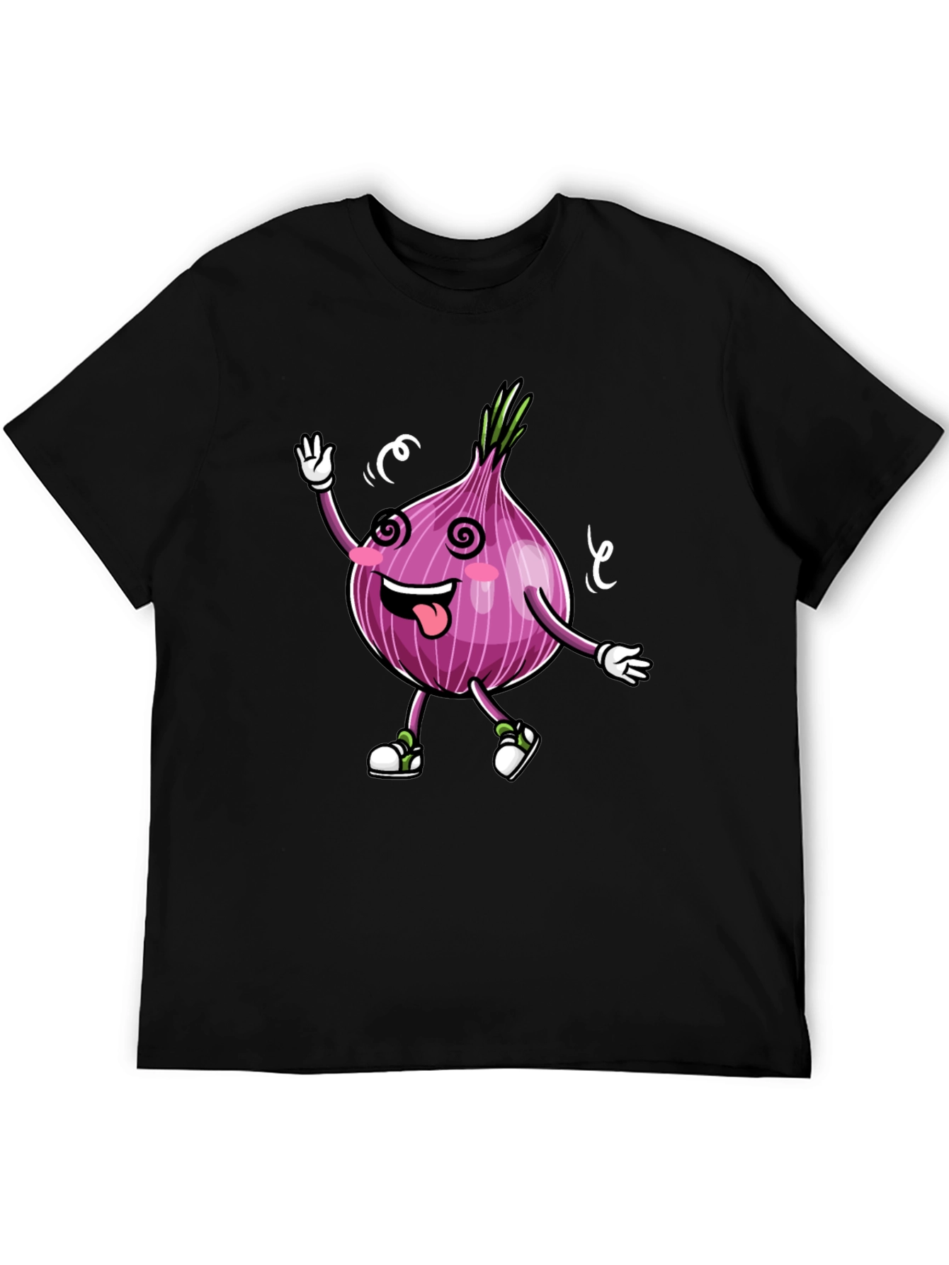 Cartoon Onion Graphic Tee - Black
