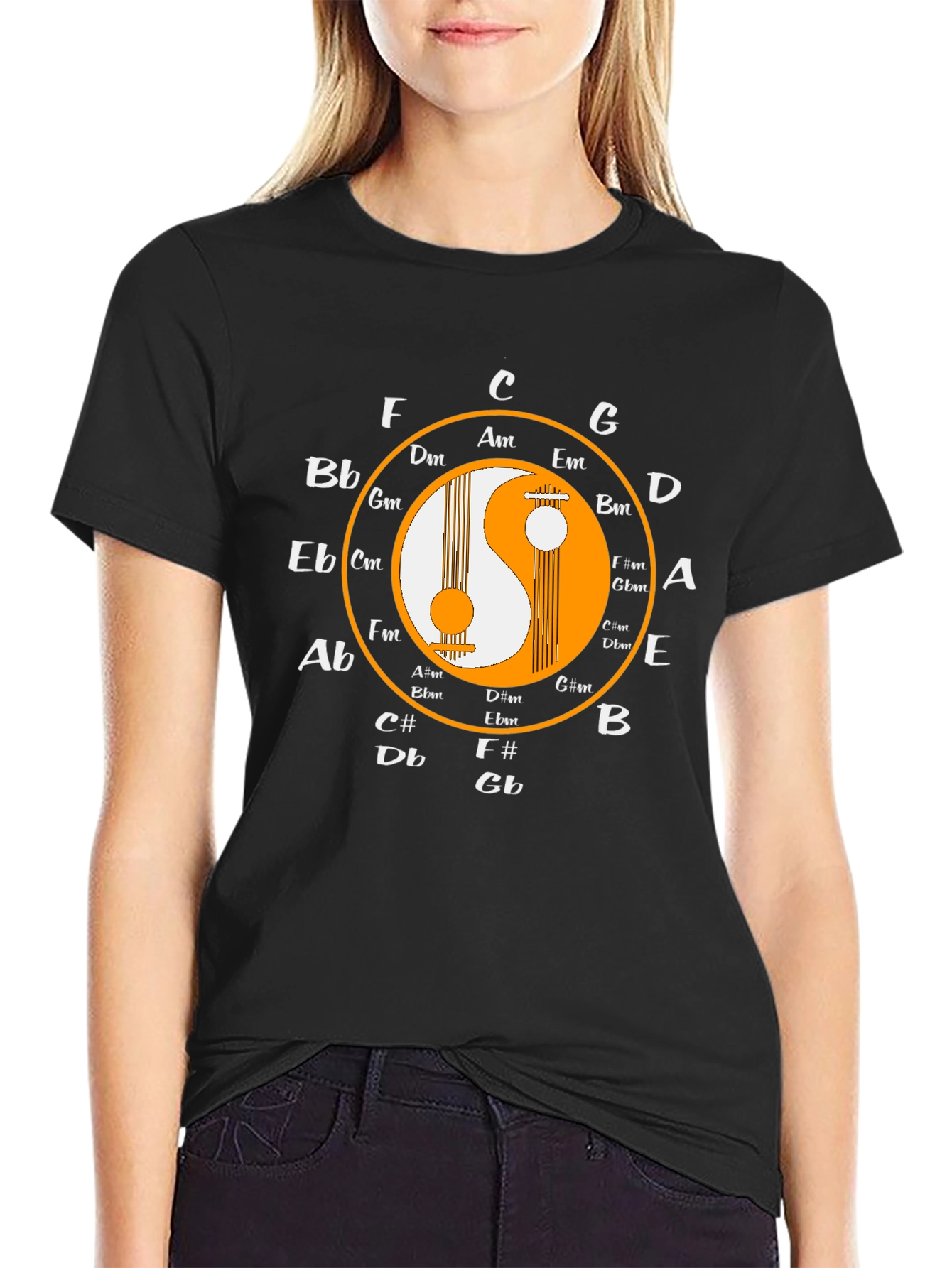Yin Yang Music Circle T-Shirt