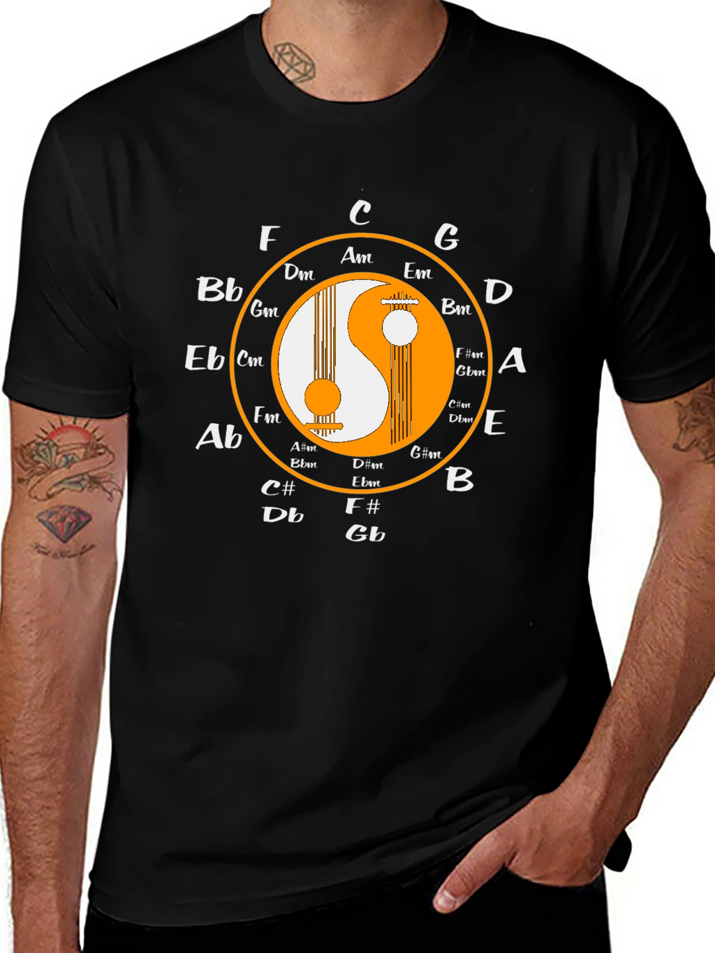 Yin Yang Music Circle T-Shirt