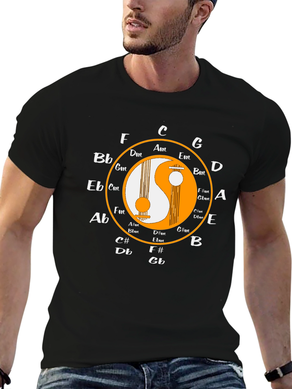 Yin Yang Music Circle T-Shirt