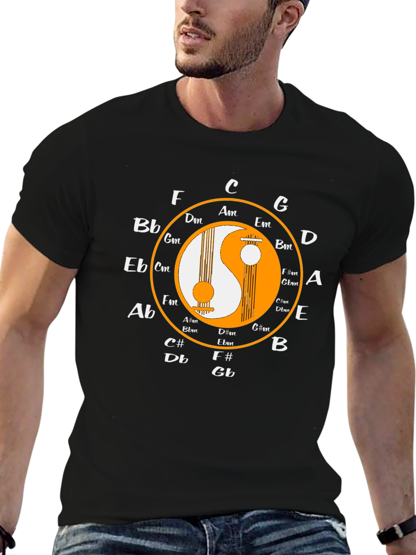Yin Yang Music Circle T-Shirt