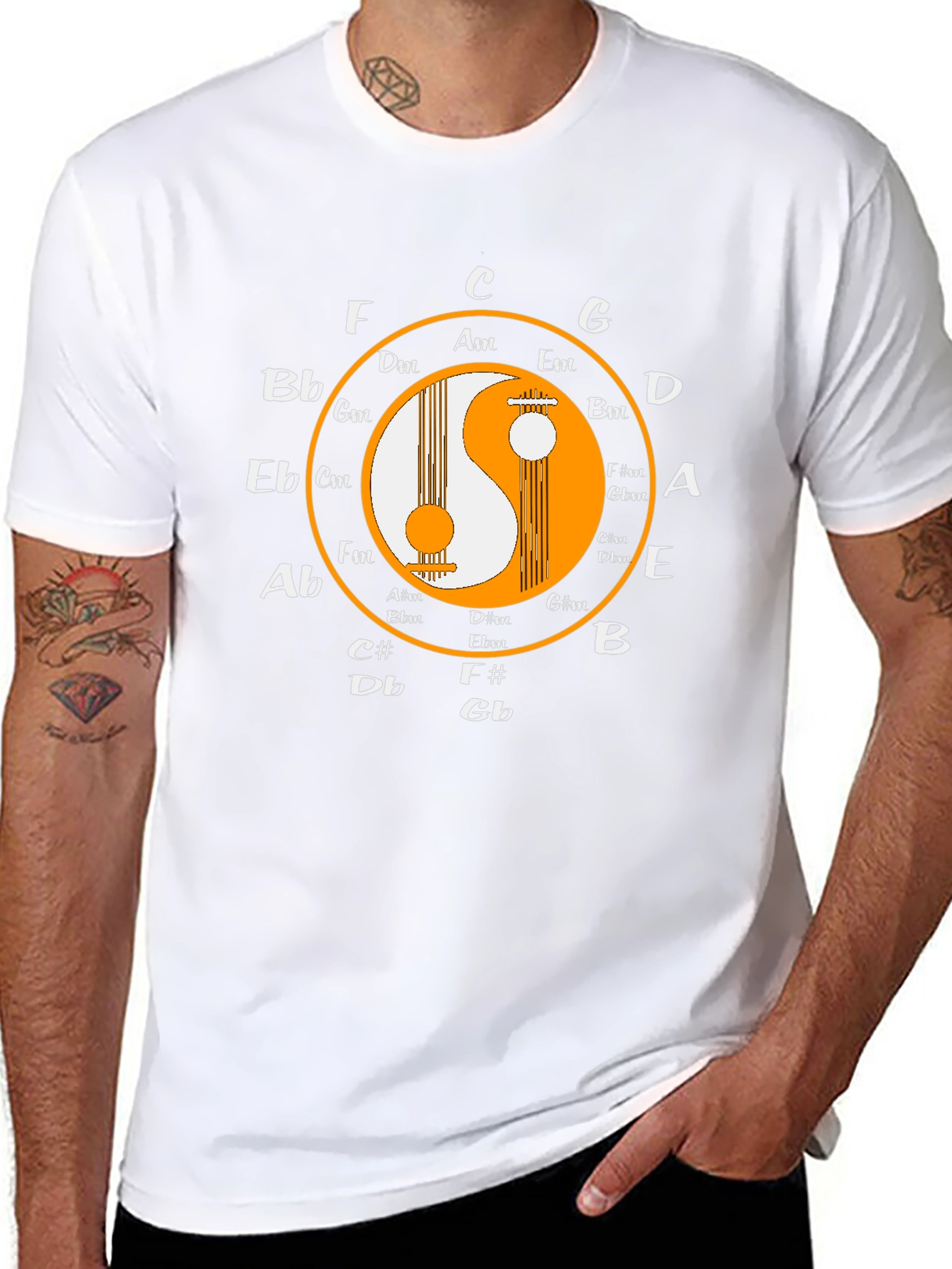 Yin Yang Music Circle T-Shirt