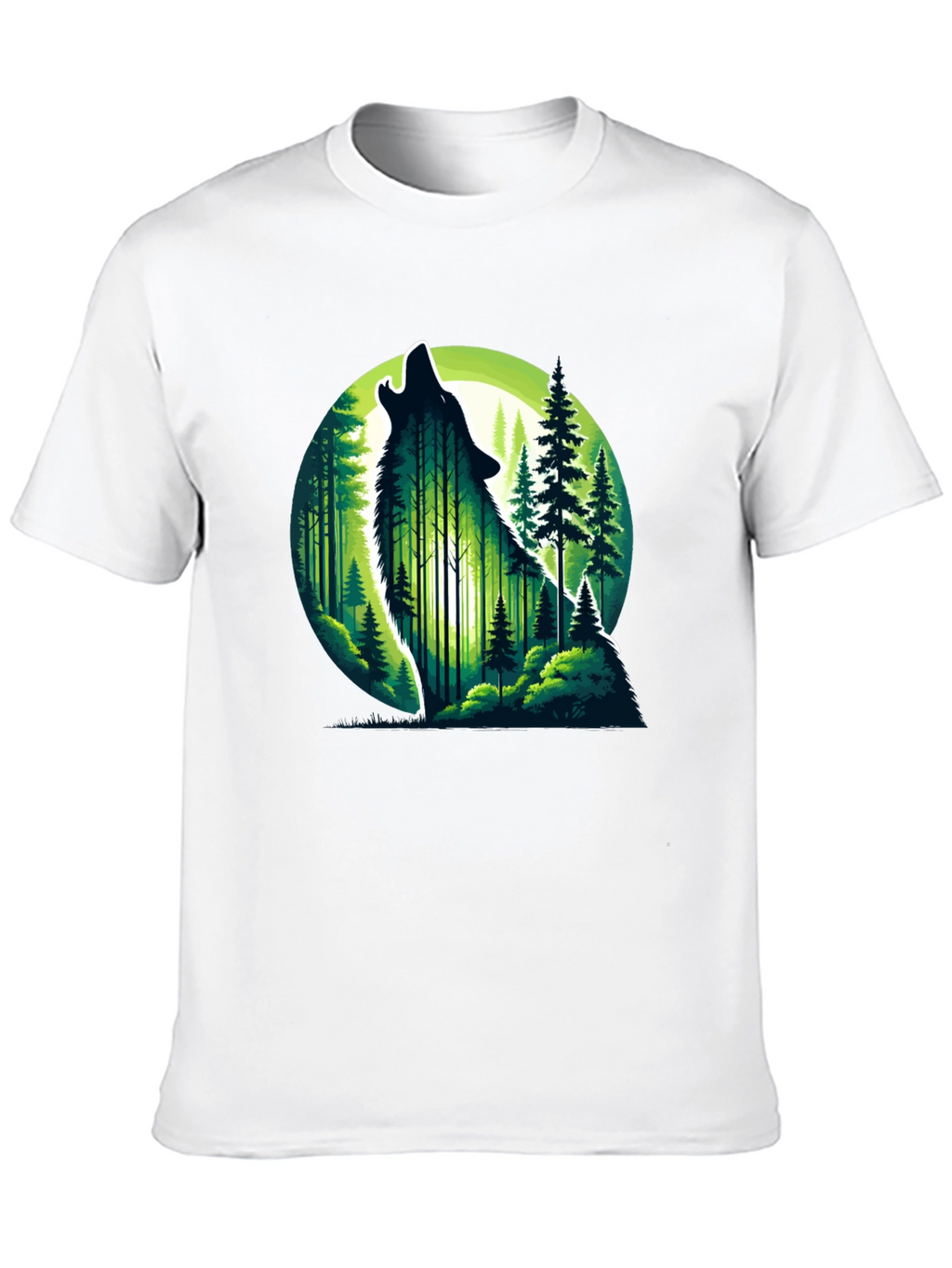 Wolf Howling Moon Forest Graphic Tee
