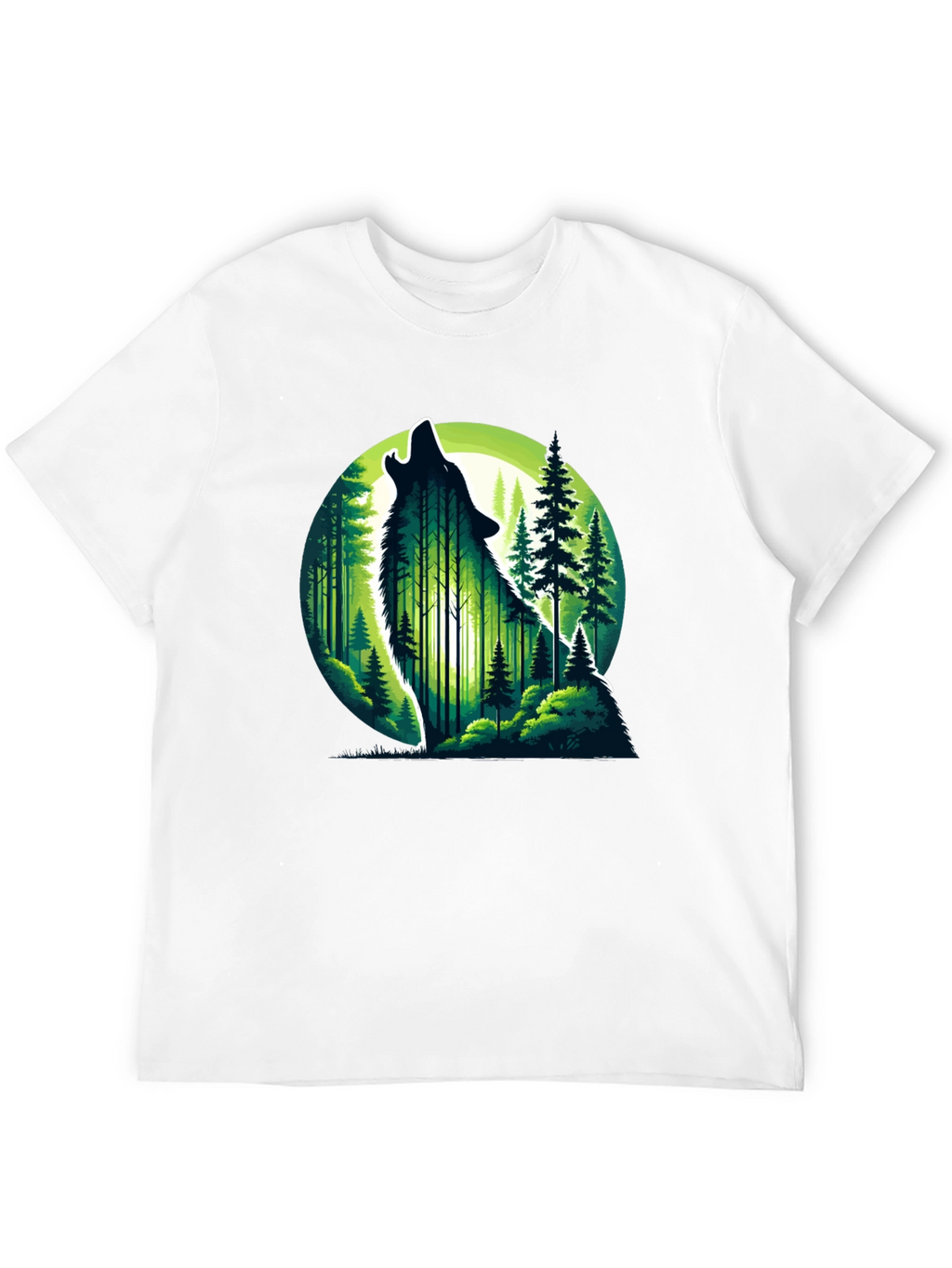 Wolf Howling Moon Forest Graphic Tee