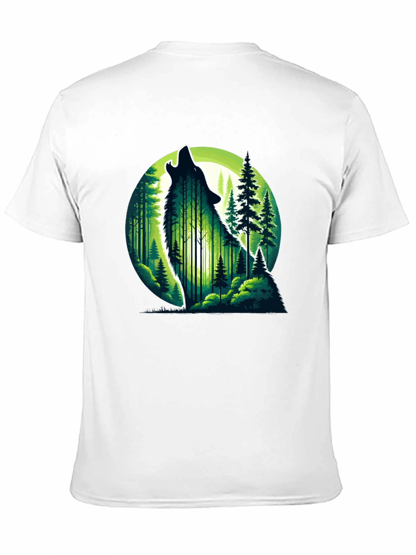 Wolf Howling Moon Forest Graphic Tee