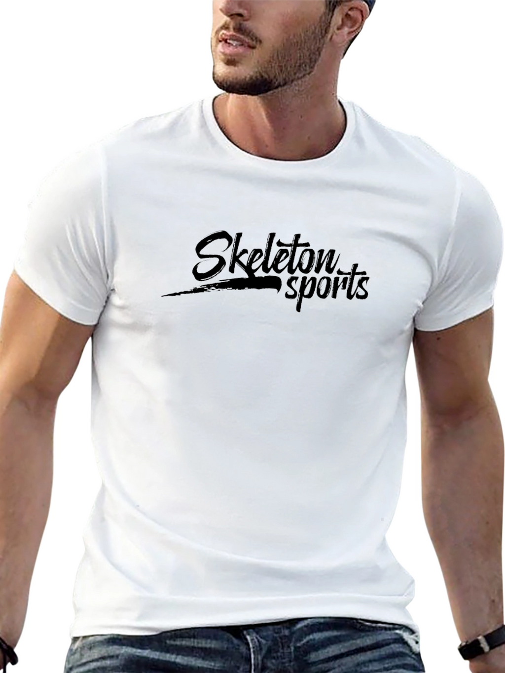 Skeleton Sports Black Graphic Tee