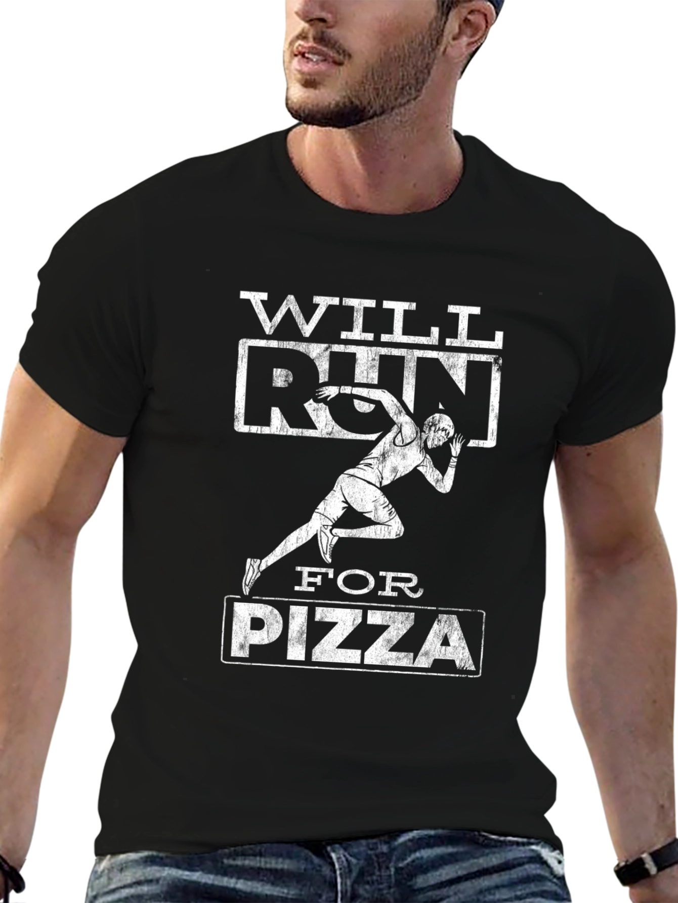 Will Run For Pizza Funny Running T-Shirt
