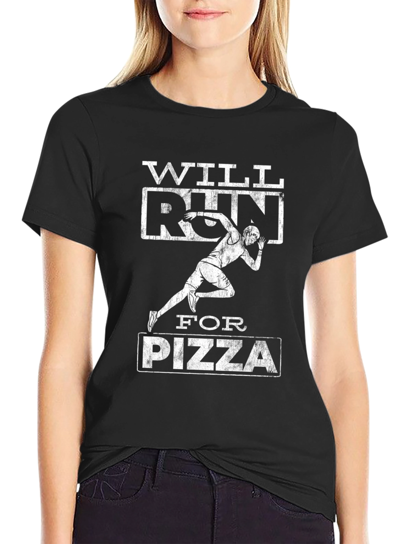 Will Run For Pizza Funny Running T-Shirt