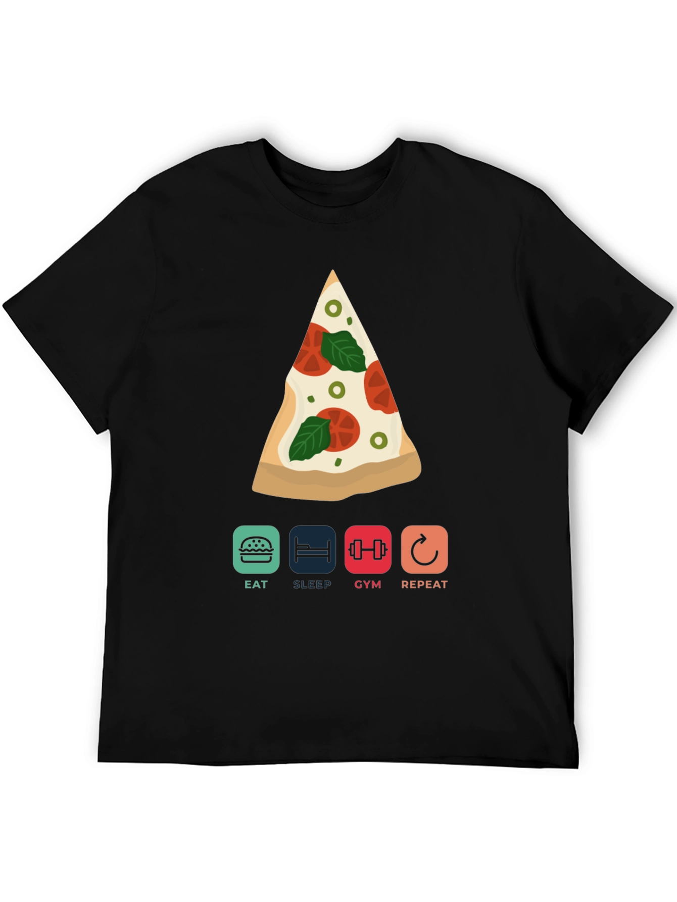 Eat Sleep Gym Pizza Repeat Graphic Tee
