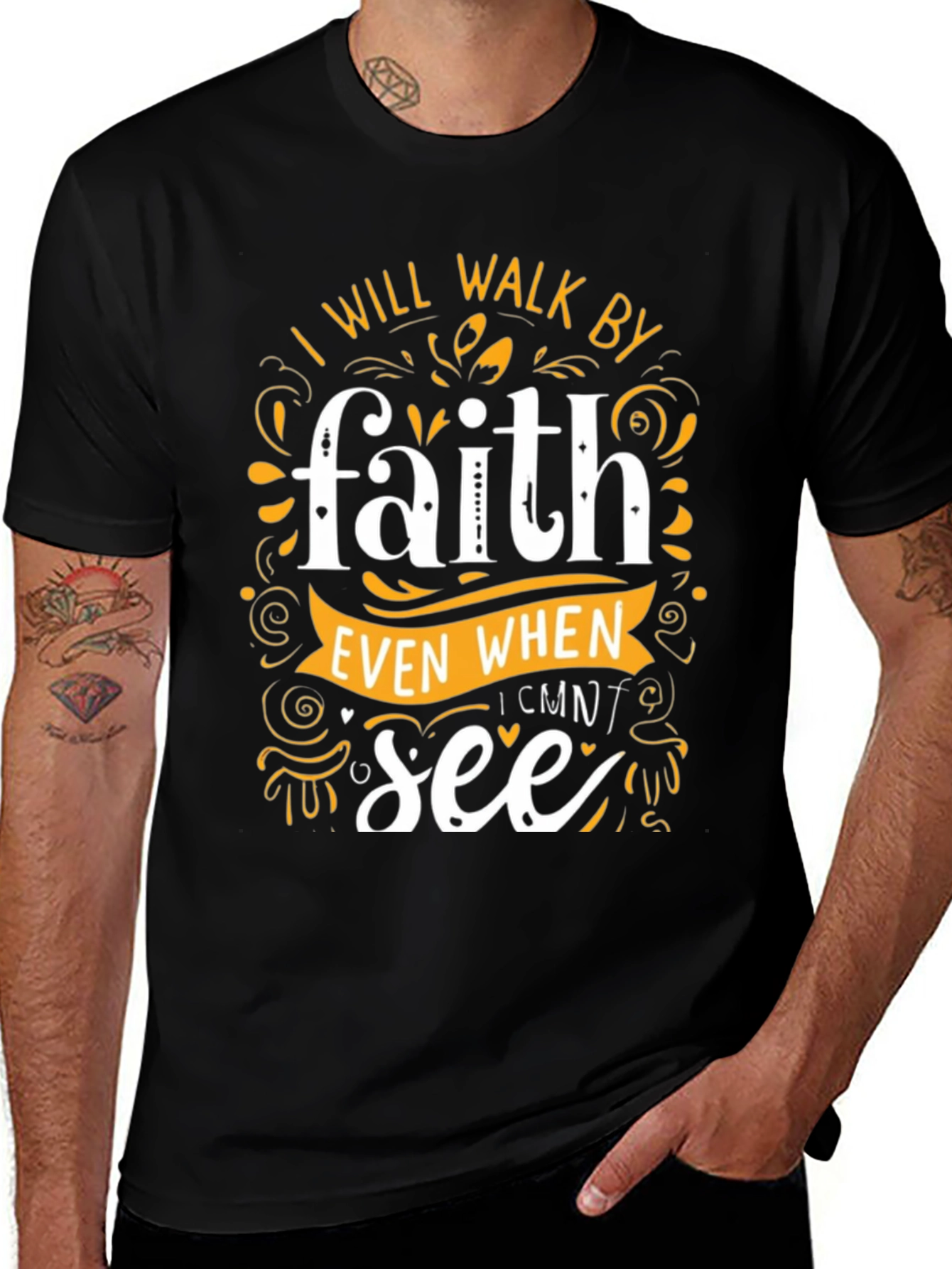 Faith Graphic Tee - Inspirational Black T-Shirt