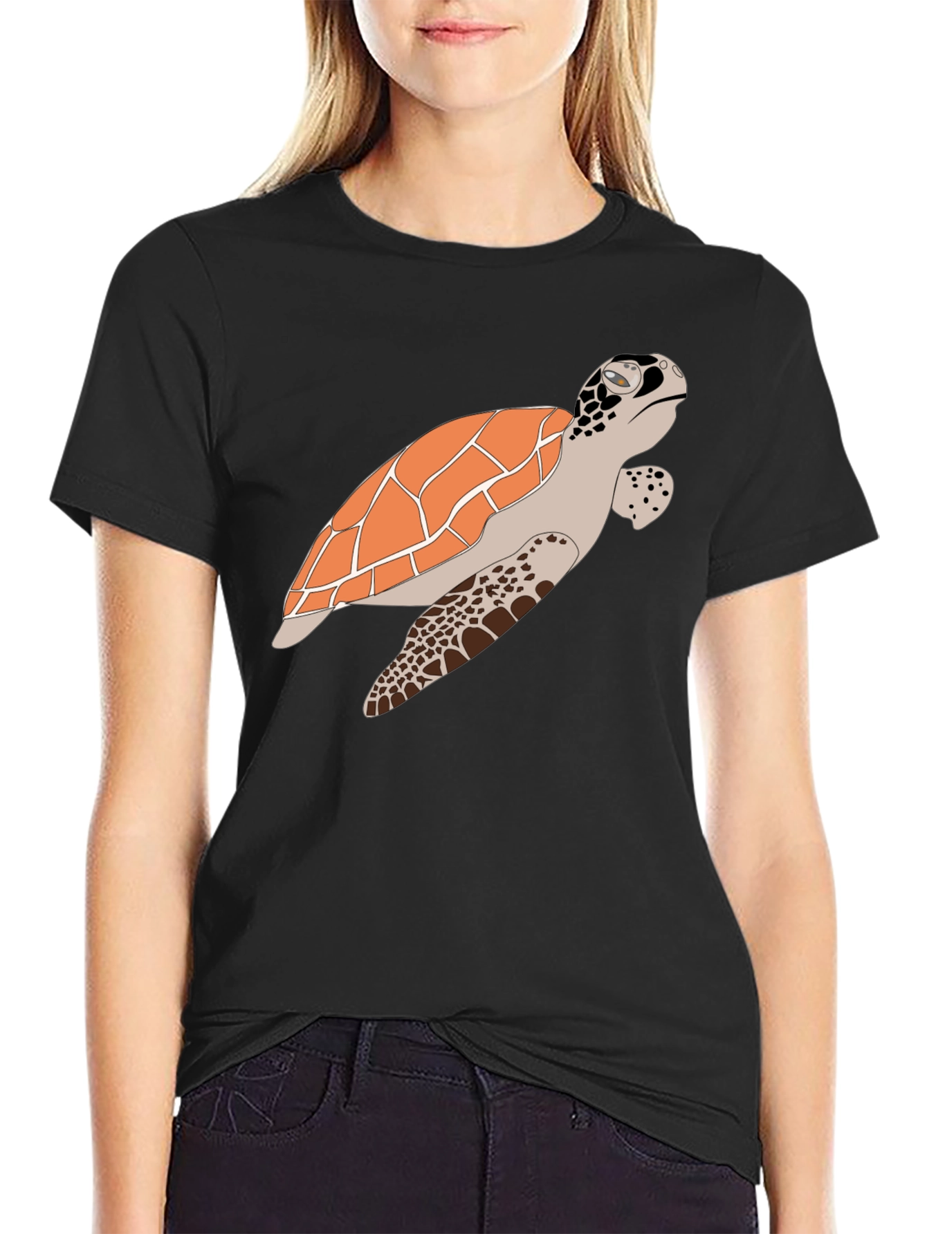 Sea Turtle Graphic Tee - Casual Black T-Shirt