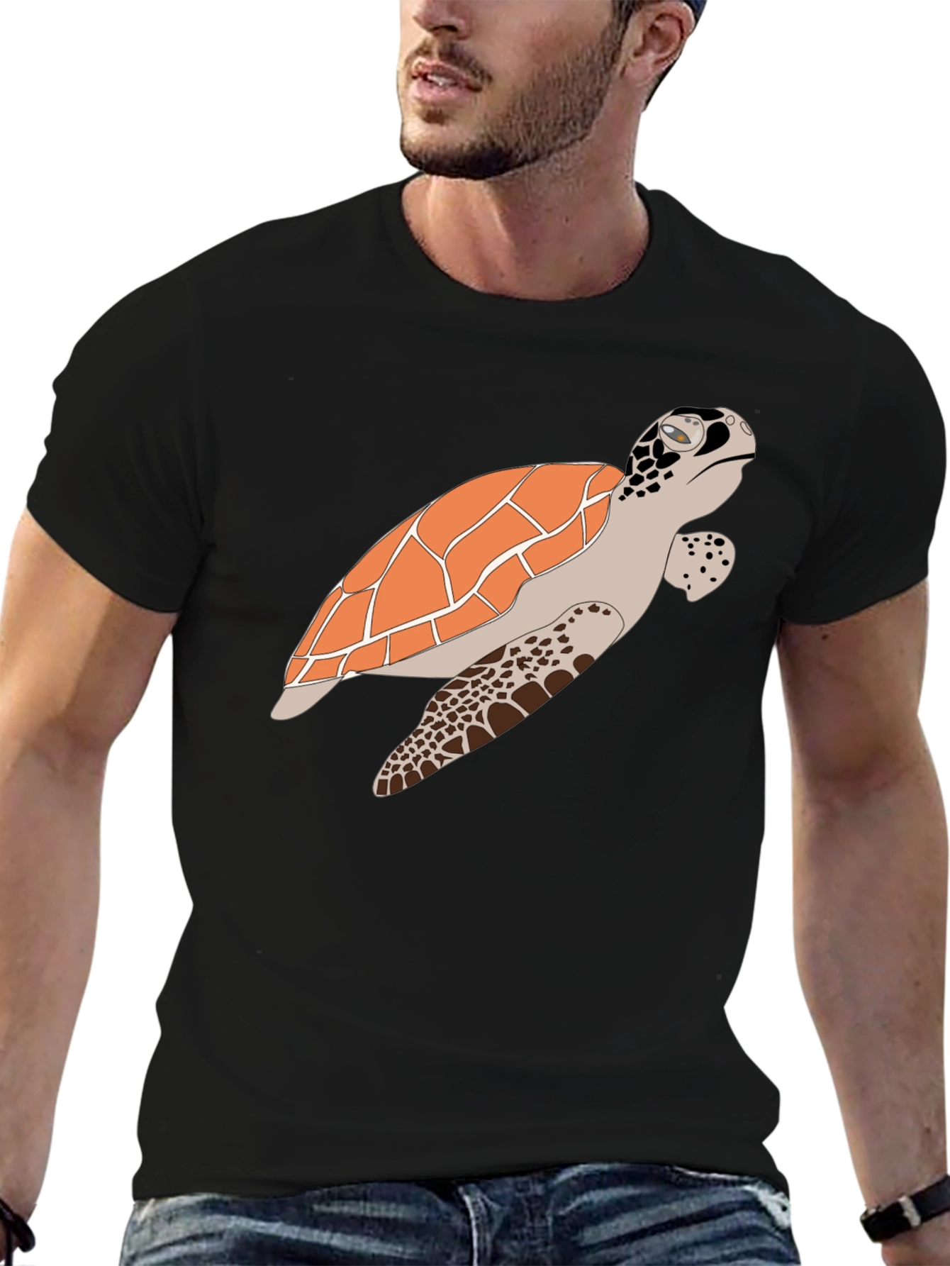 Sea Turtle Graphic Tee - Casual Black T-Shirt