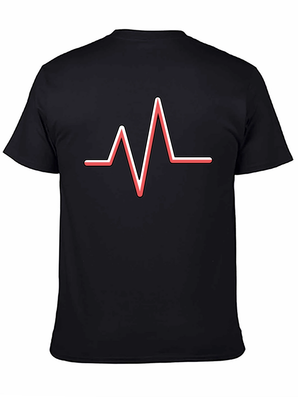 Heartbeat Graphic Tee - Black Cotton Blend