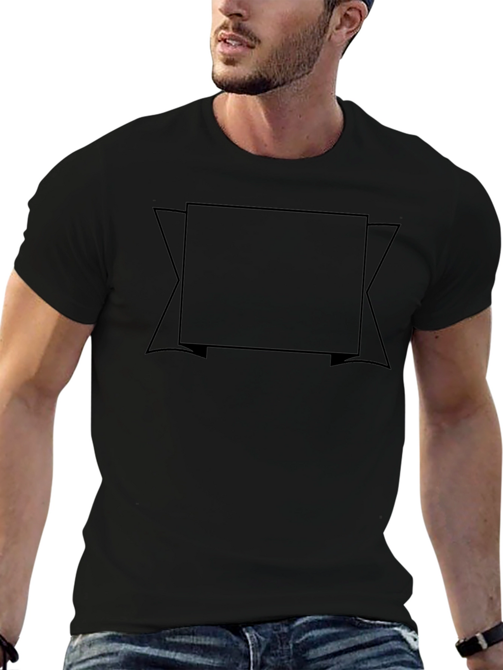 Blank Black T-Shirt Customizable Design