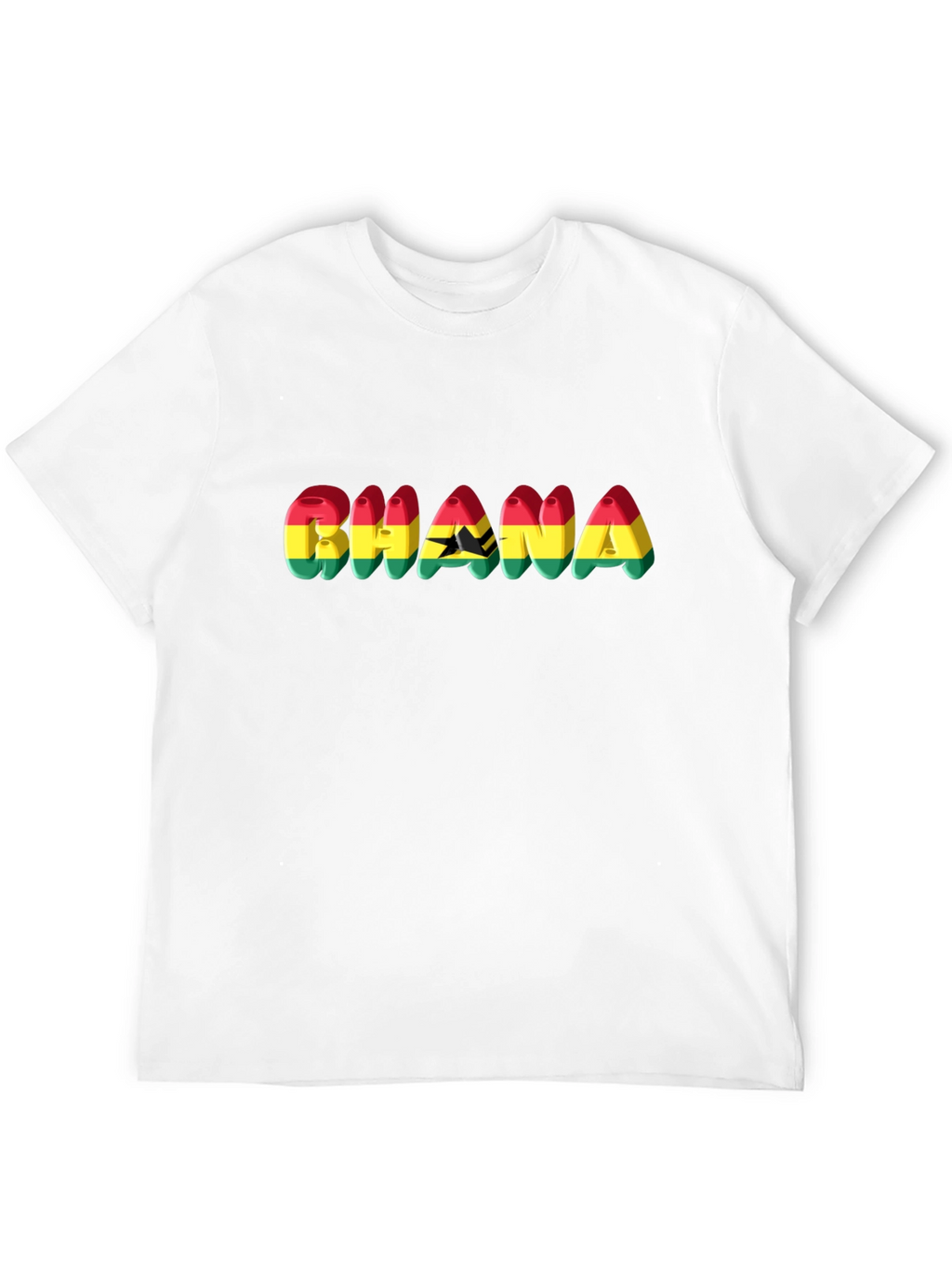 Ghana Flag Graphic Black T-Shirt