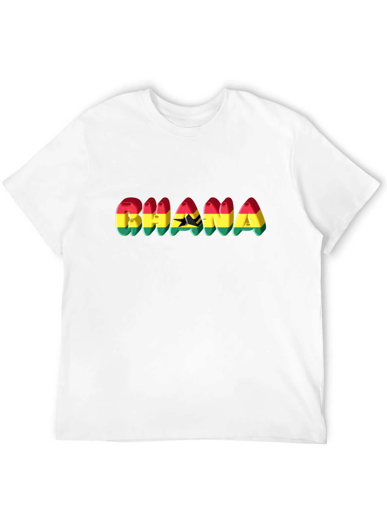 Ghana Flag Graphic Black T-Shirt
