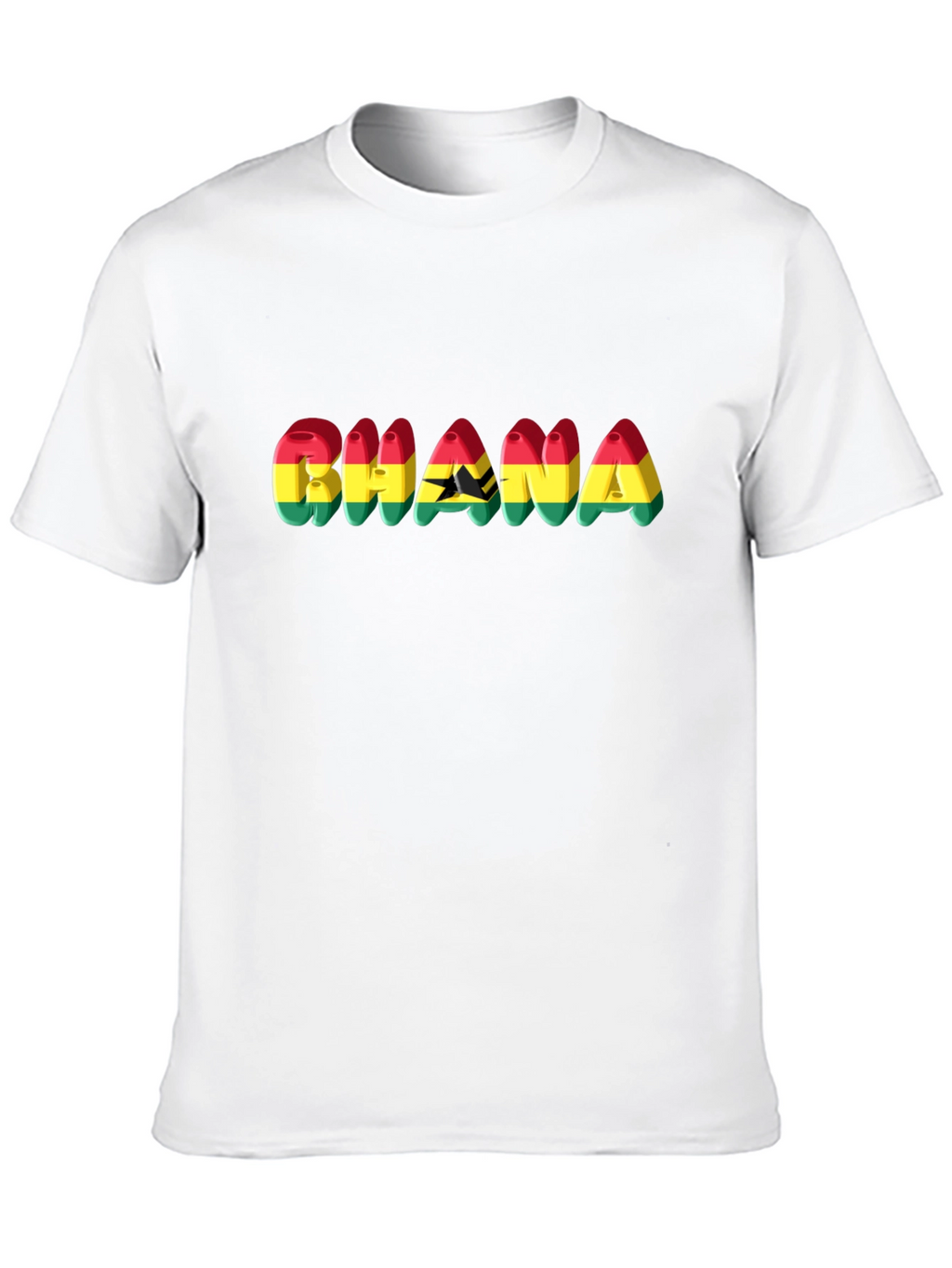 Ghana Flag Graphic Black T-Shirt