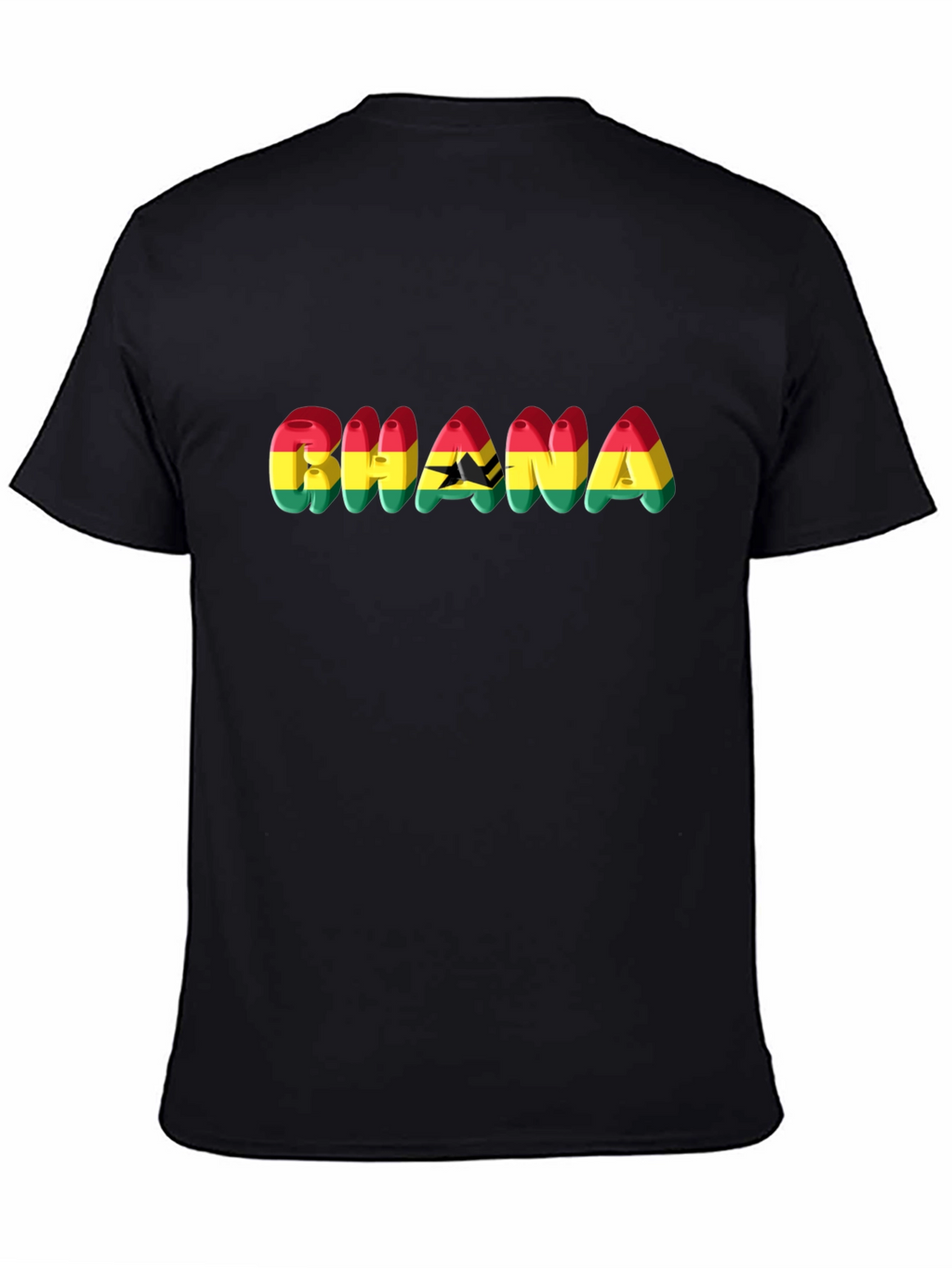 Ghana Flag Graphic Black T-Shirt