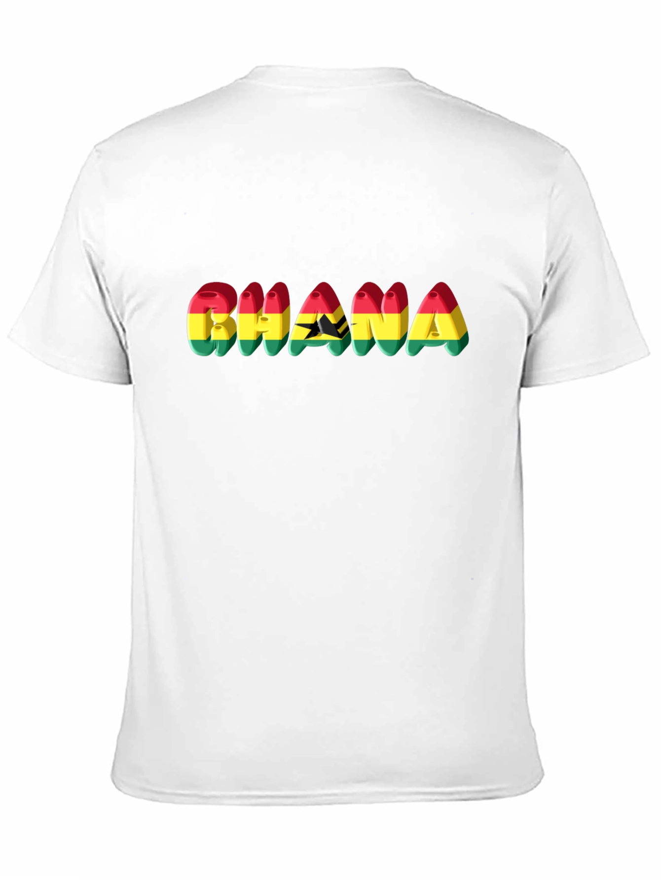 Ghana Flag Graphic Black T-Shirt